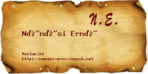 Nánási Ernő névjegykártya